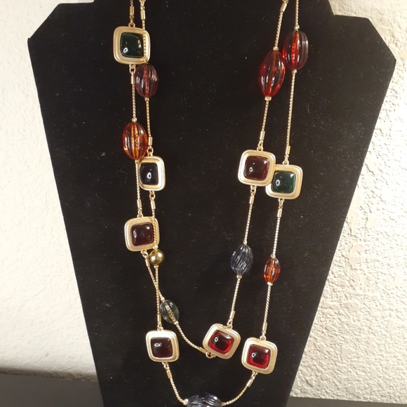 EXQUISITE 1950 Louis Dell Olio Designed Austrian Crystals 24" Station Necklace. - Picture 2 of 5